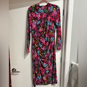 Vibrant Floral Long Sleeve Dress